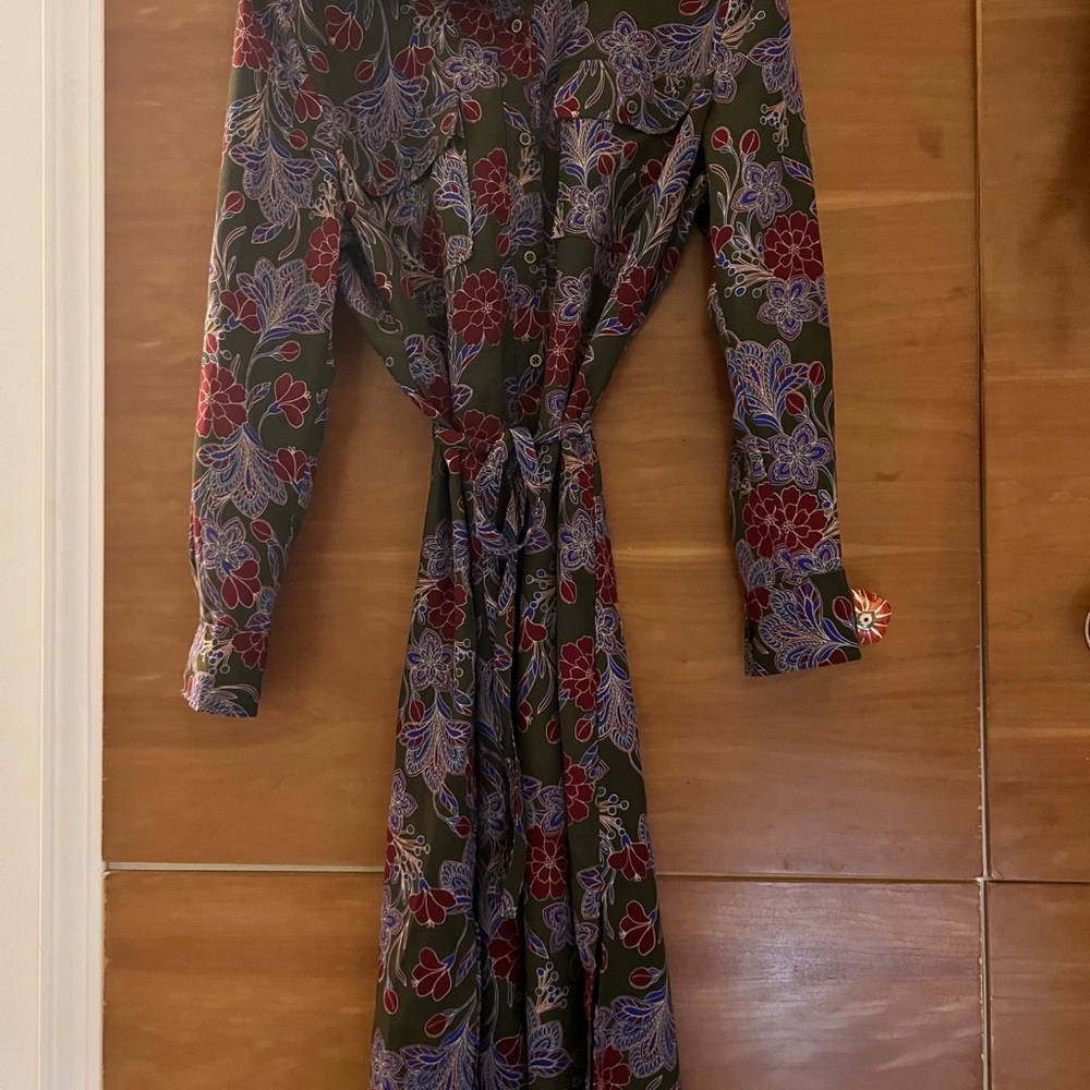 Joe Fresh Multicolor Floral Long Sleeve Dress polyester
